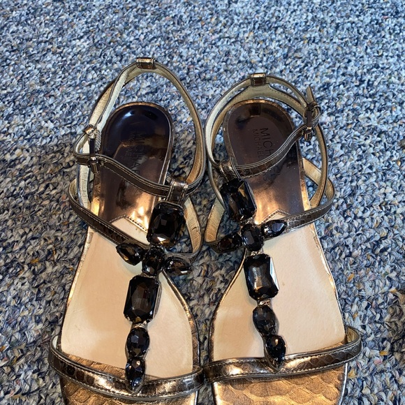 Micheal Kors Dark grey wedge sandal. With gems. Size 7 - Picture 2 of 4